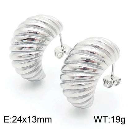 1 Pair Simple Style Solid Color Plating Titanium Steel Gold Plated Ear Studs