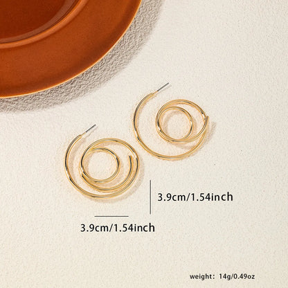 1 Pair Simple Style Solid Color Plating Zinc Alloy Gold Plated Ear Studs