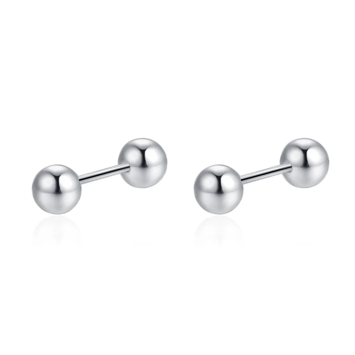 1 Pair Simple Style Solid Color Pleated Sterling Silver Ear Studs