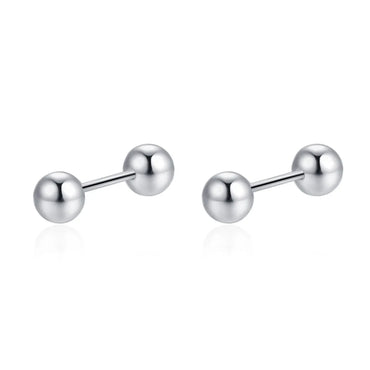 1 Pair Simple Style Solid Color Pleated Sterling Silver Ear Studs