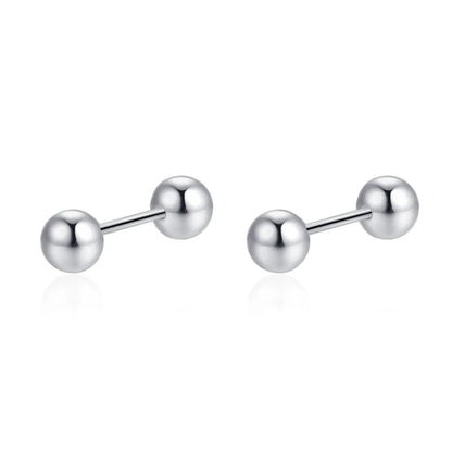 1 Pair Simple Style Solid Color Pleated Sterling Silver Ear Studs