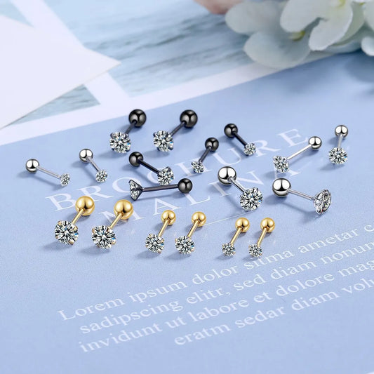 1 Pair Simple Style Solid Color Pleated Sterling Silver Ear Studs