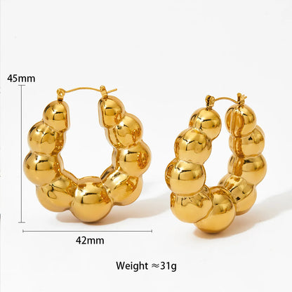 1 Pair Simple Style Solid Color Polishing Plating Stainless Steel 14k Gold Plated White Gold Plated Gold Plated Earrings