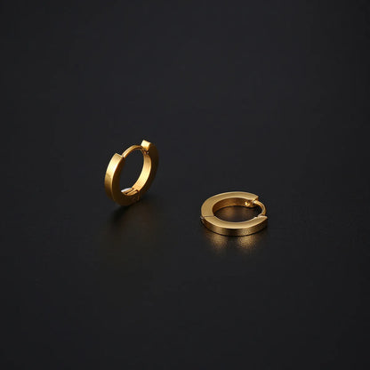 1 Pair Simple Style Solid Color Polishing Plating Stainless Steel 18k Gold Plated Earrings