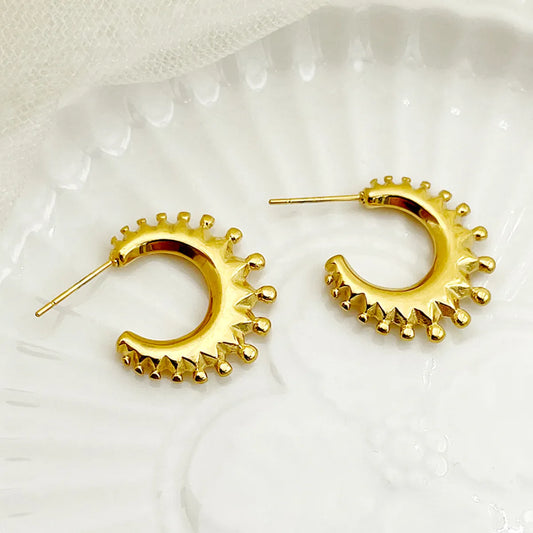 1 Pair Simple Style Solid Color Polishing Plating Stainless Steel Gold Plated Ear Studs