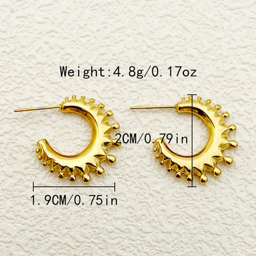 1 Pair Simple Style Solid Color Polishing Plating Stainless Steel Gold Plated Ear Studs