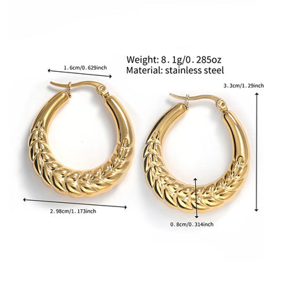 1 Pair Simple Style Solid Color Polishing Plating Stainless Steel Hoop Earrings