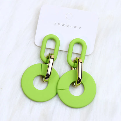 1 Pair Simple Style Solid Color Spray Paint Arylic Drop Earrings