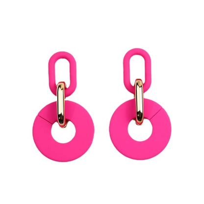 1 Pair Simple Style Solid Color Spray Paint Arylic Drop Earrings