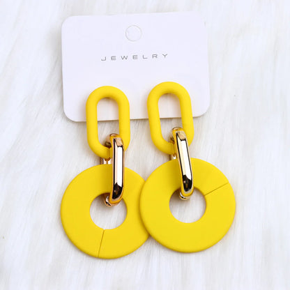 1 Pair Simple Style Solid Color Spray Paint Arylic Drop Earrings