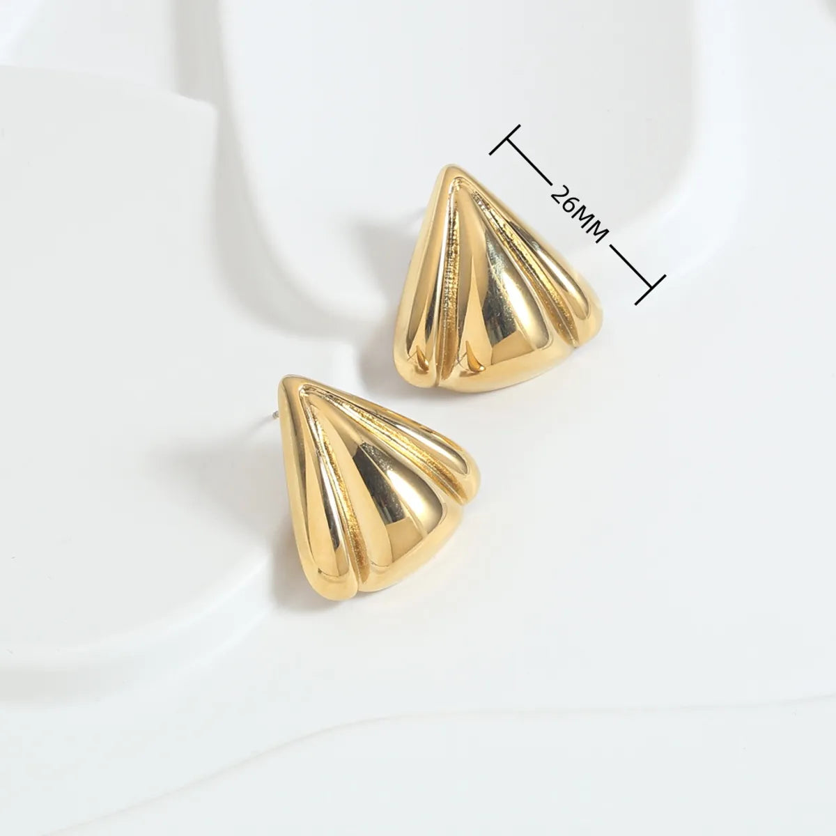 1 Pair Simple Style Solid Color Stainless Steel 18K Gold Plated Ear Studs