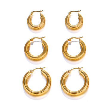 1 Pair Simple Style Solid Color Stainless Steel 18k Gold Plated Earrings