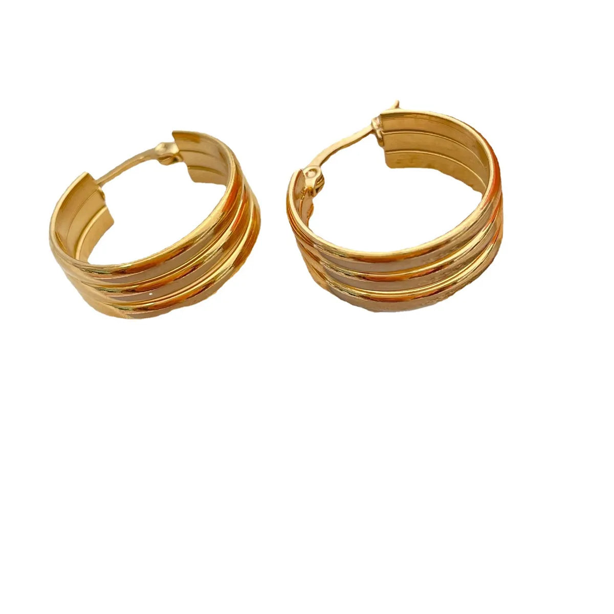 1 Pair Simple Style Solid Color Stainless Steel Hoop Earrings