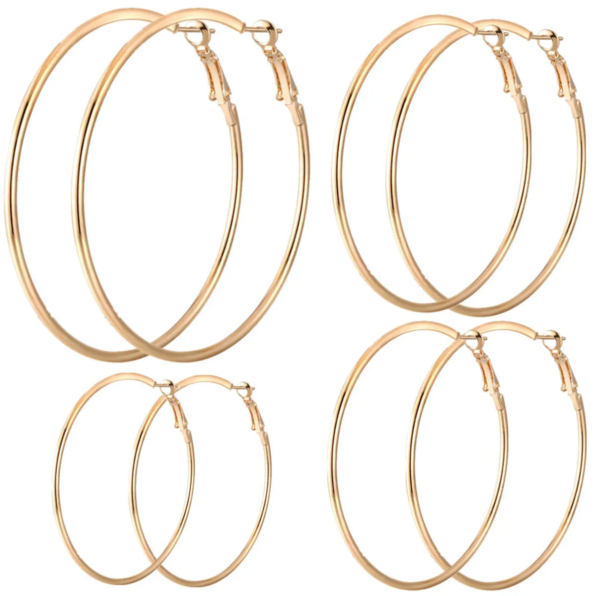 1 Pair Simple Style Solid Color Stainless Steel Hoop Earrings