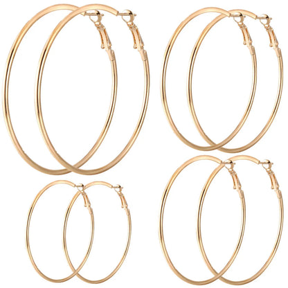 1 Pair Simple Style Solid Color Stainless Steel Hoop Earrings