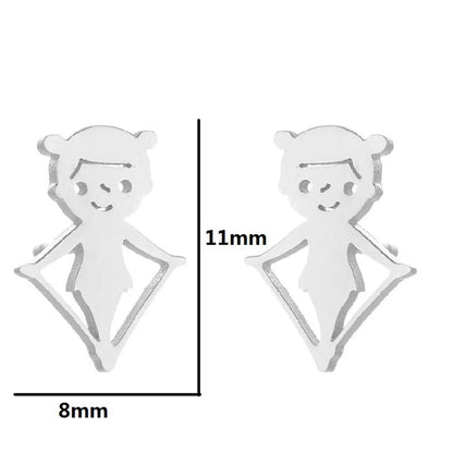 1 Pair Simple Style Solid Color Stainless Steel Irregular Plating Silver Plated Ear Studs