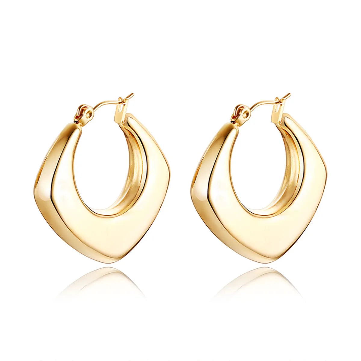 1 Pair Simple Style Solid Color Stainless Steel Plating 18k Gold Plated Earrings