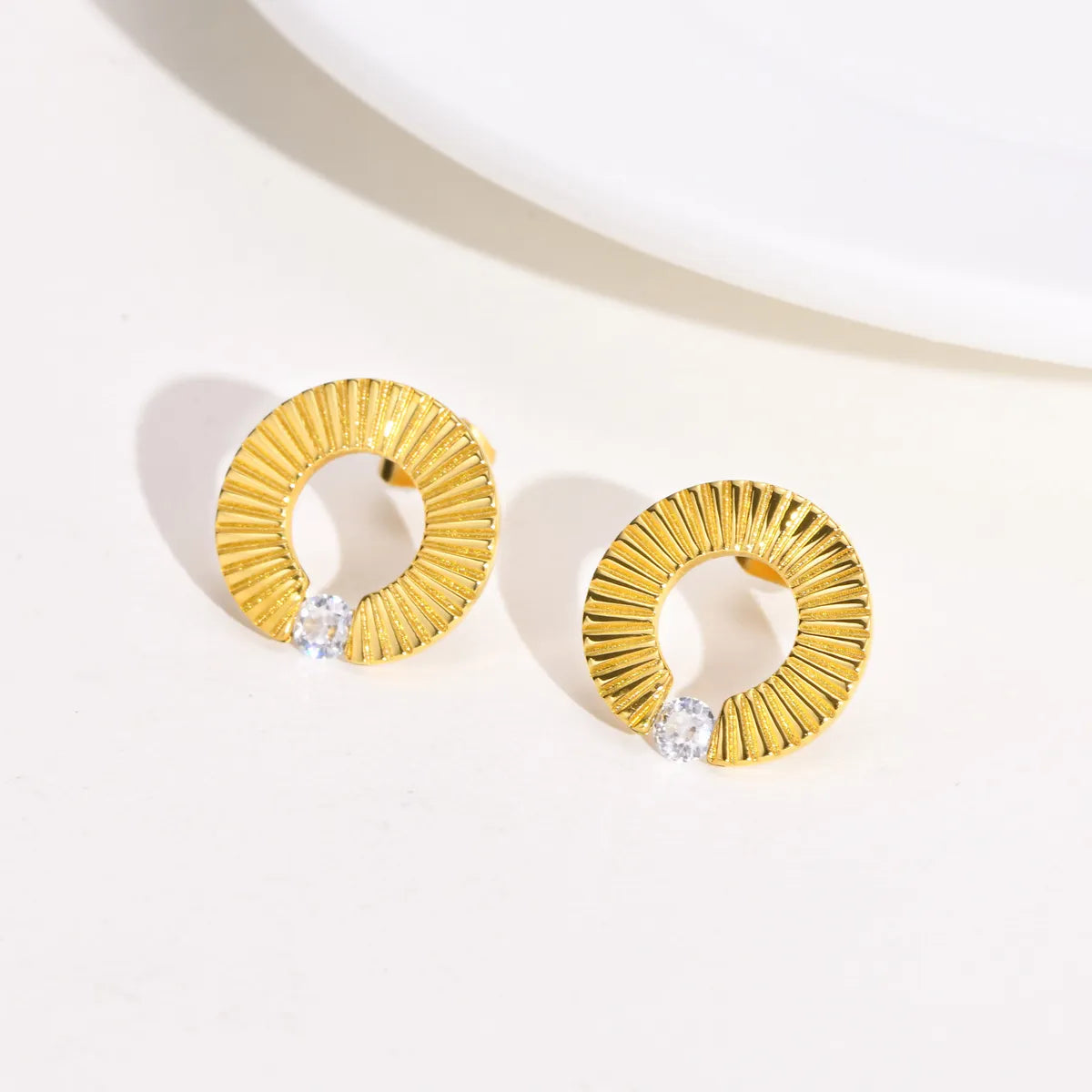 1 Pair Simple Style Solid Color Stainless Steel Plating Earrings