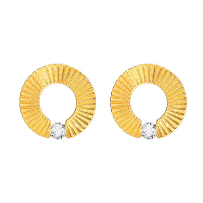 1 Pair Simple Style Solid Color Stainless Steel Plating Earrings