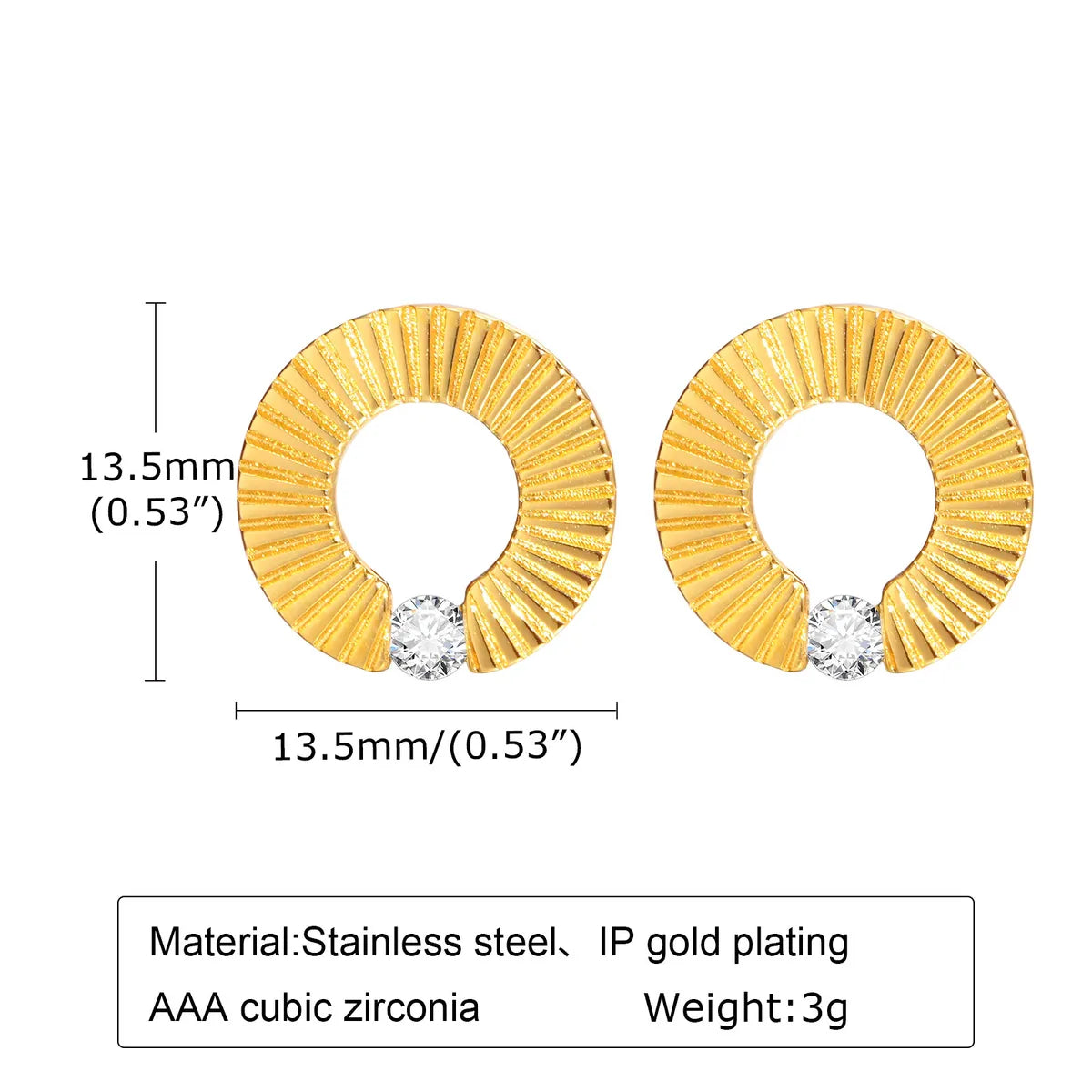 1 Pair Simple Style Solid Color Stainless Steel Plating Earrings