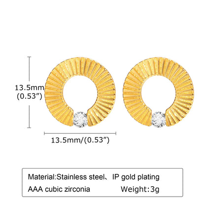 1 Pair Simple Style Solid Color Stainless Steel Plating Earrings