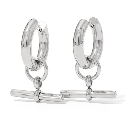 1 Pair Simple Style Solid Color Plating Stainless Steel Earrings