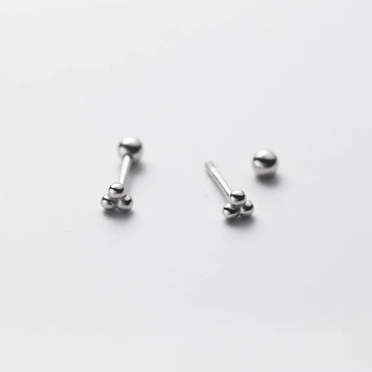 1 Pair Simple Style Solid Color Sterling Silver Ear Studs