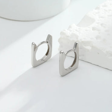 1 Pair Simple Style Solid Color Sterling Silver Earrings