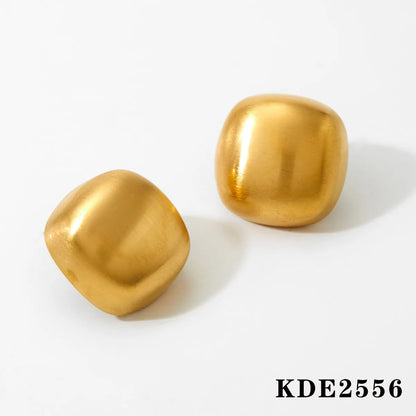 1 Pair Simple Style Solid Color Three-Dimensional 304 Stainless Steel No Inlaid 16K Gold Plated White Gold Plated Gold Plated Ear Studs