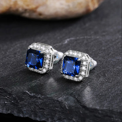 1 Pair Simple Style Square Copper Inlay Zircon Ear Studs