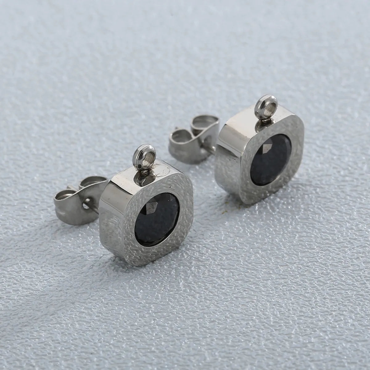 1 Pair Simple Style Square Inlay Stainless Steel Artificial Crystal Ear Studs