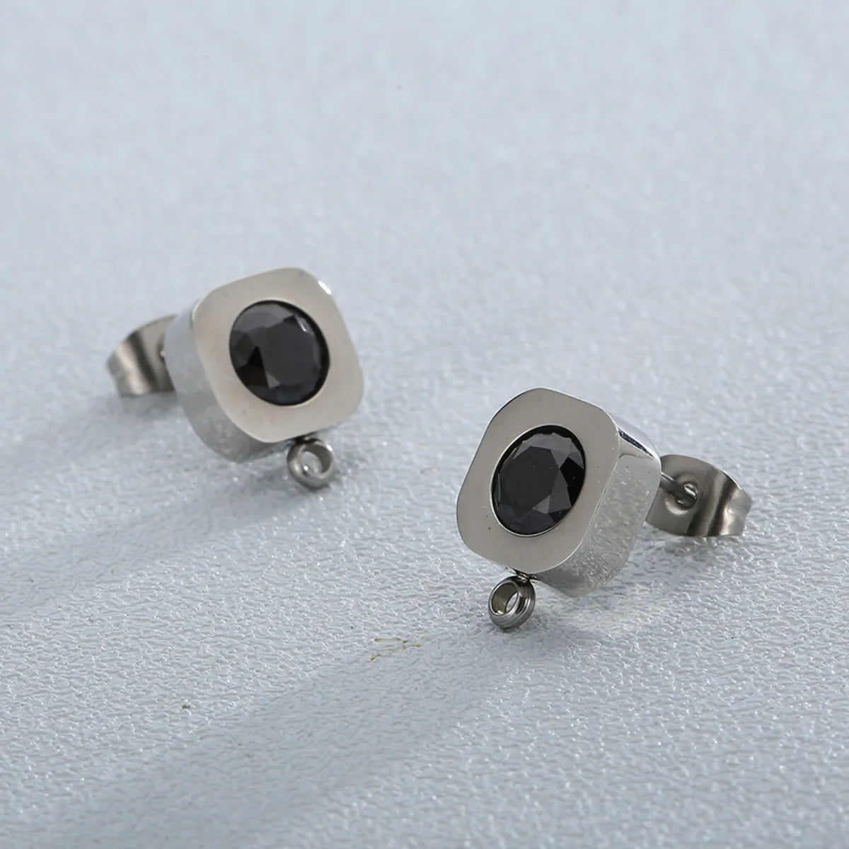 1 Pair Simple Style Square Inlay Stainless Steel Artificial Crystal Ear Studs