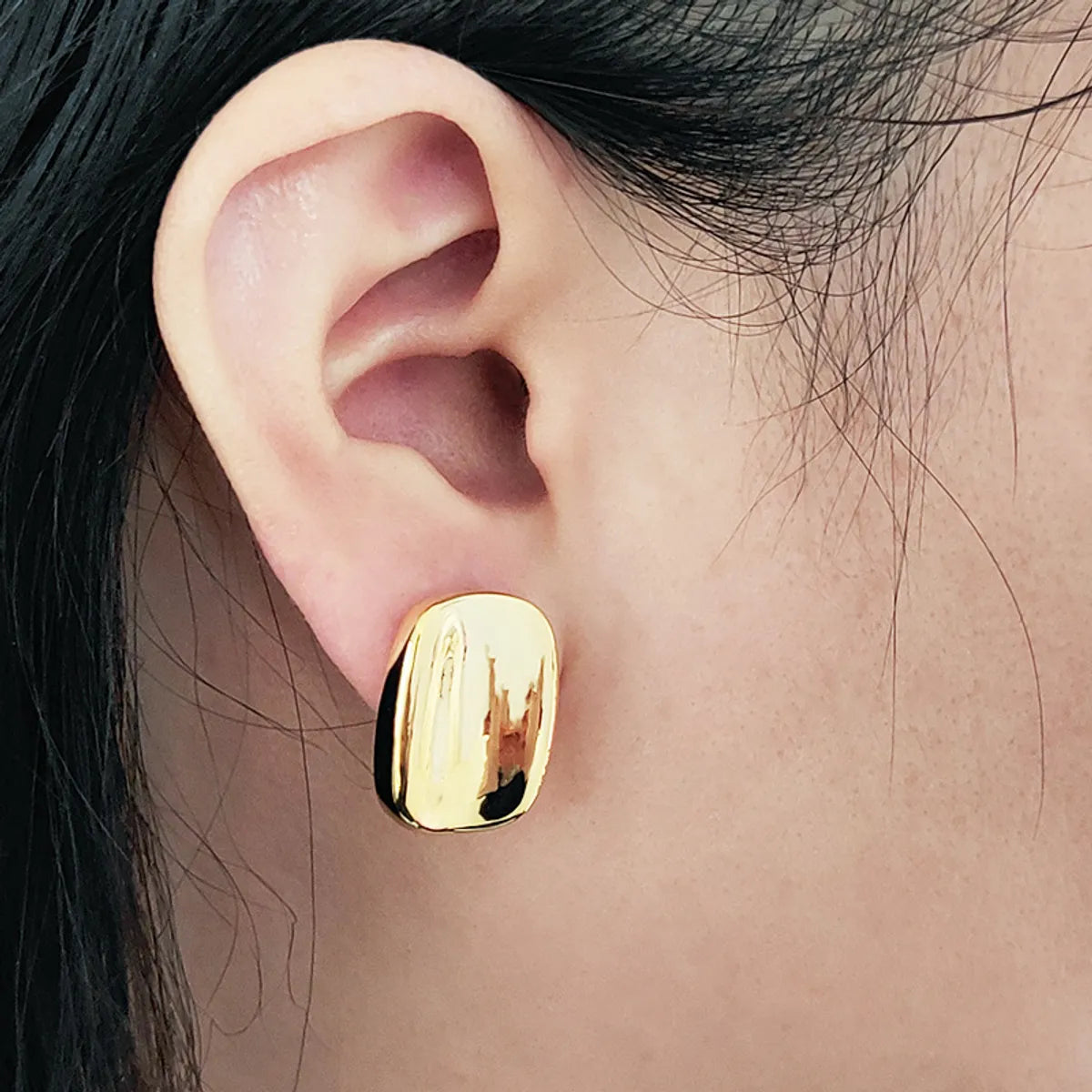 1 Pair Simple Style Square Plating Brass Ear Studs