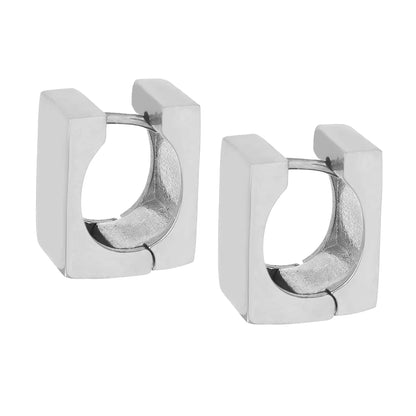 1 Pair Simple Style Square Plating Hollow Out Titanium Steel 18k Gold Plated Earrings