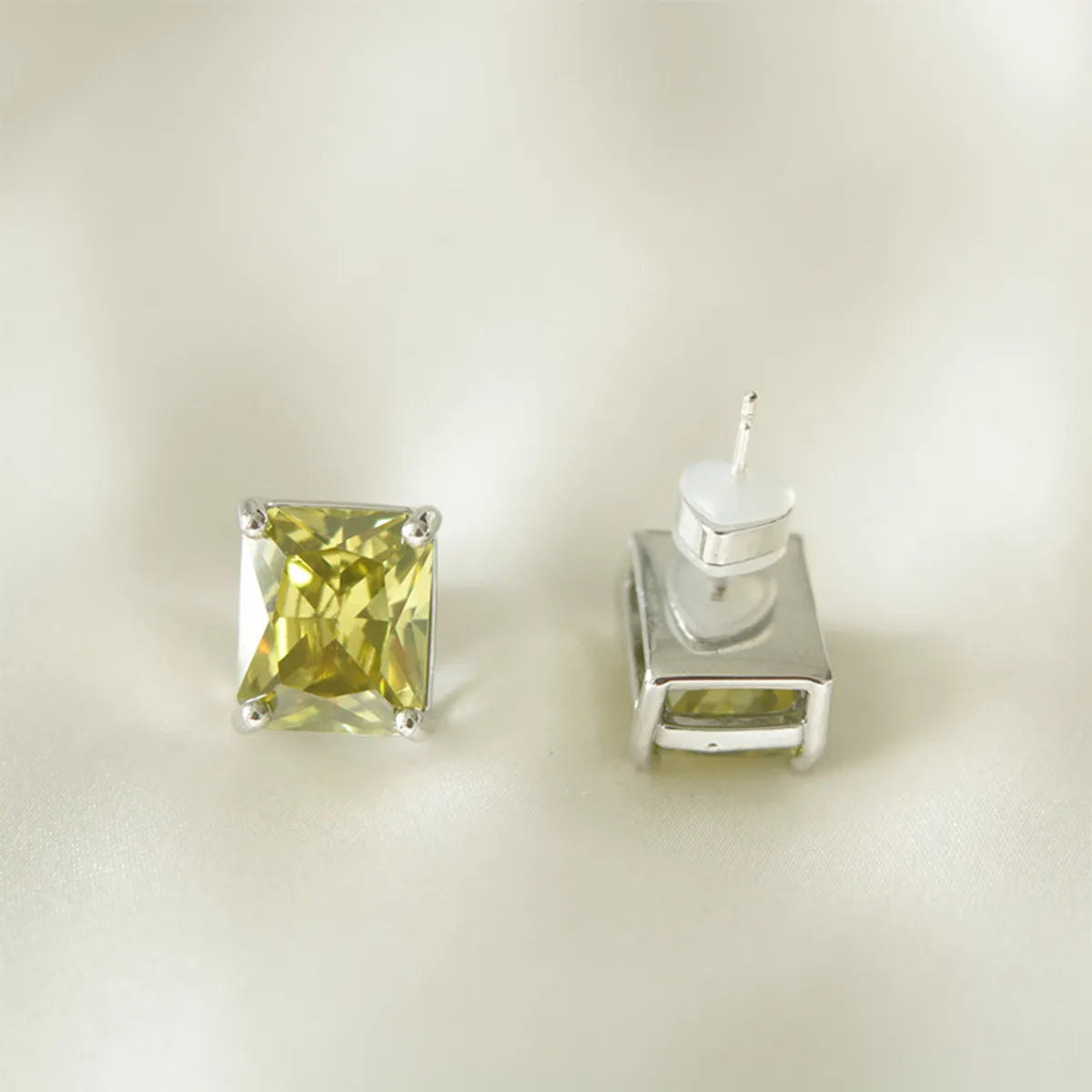 1 Pair Simple Style Square Plating Inlay Copper Zircon Ear Studs