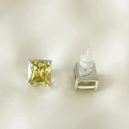 1 Pair Simple Style Square Plating Inlay Copper Zircon Ear Studs