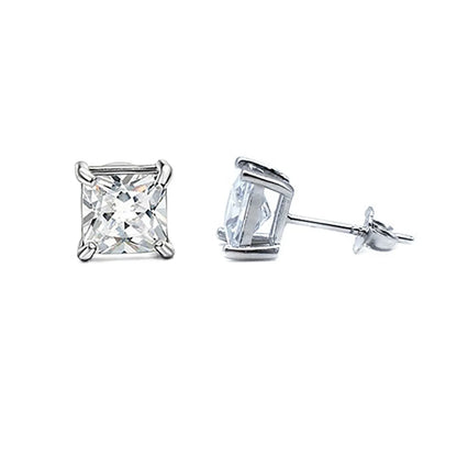 1 Pair Simple Style Square Plating Inlay Copper Zircon White Gold Plated Ear Studs