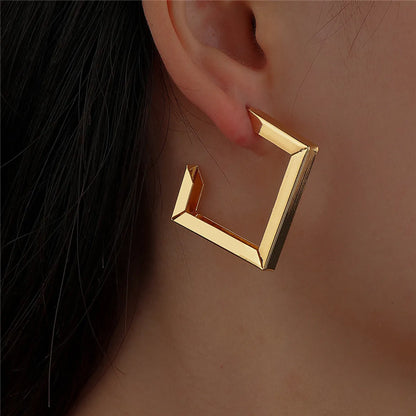 1 Pair Simple Style Square Plating Metal 18k Gold Plated Ear Studs