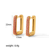 1 Pair Simple Style Square Polishing Plating Inlay 304 Stainless Steel 18K Gold Plated Earrings