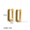 1 Pair Simple Style Square Polishing Plating Inlay 304 Stainless Steel 18K Gold Plated Earrings