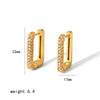 1 Pair Simple Style Square Polishing Plating Inlay 304 Stainless Steel 18K Gold Plated Earrings