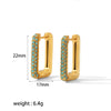 1 Pair Simple Style Square Polishing Plating Inlay 304 Stainless Steel 18K Gold Plated Earrings