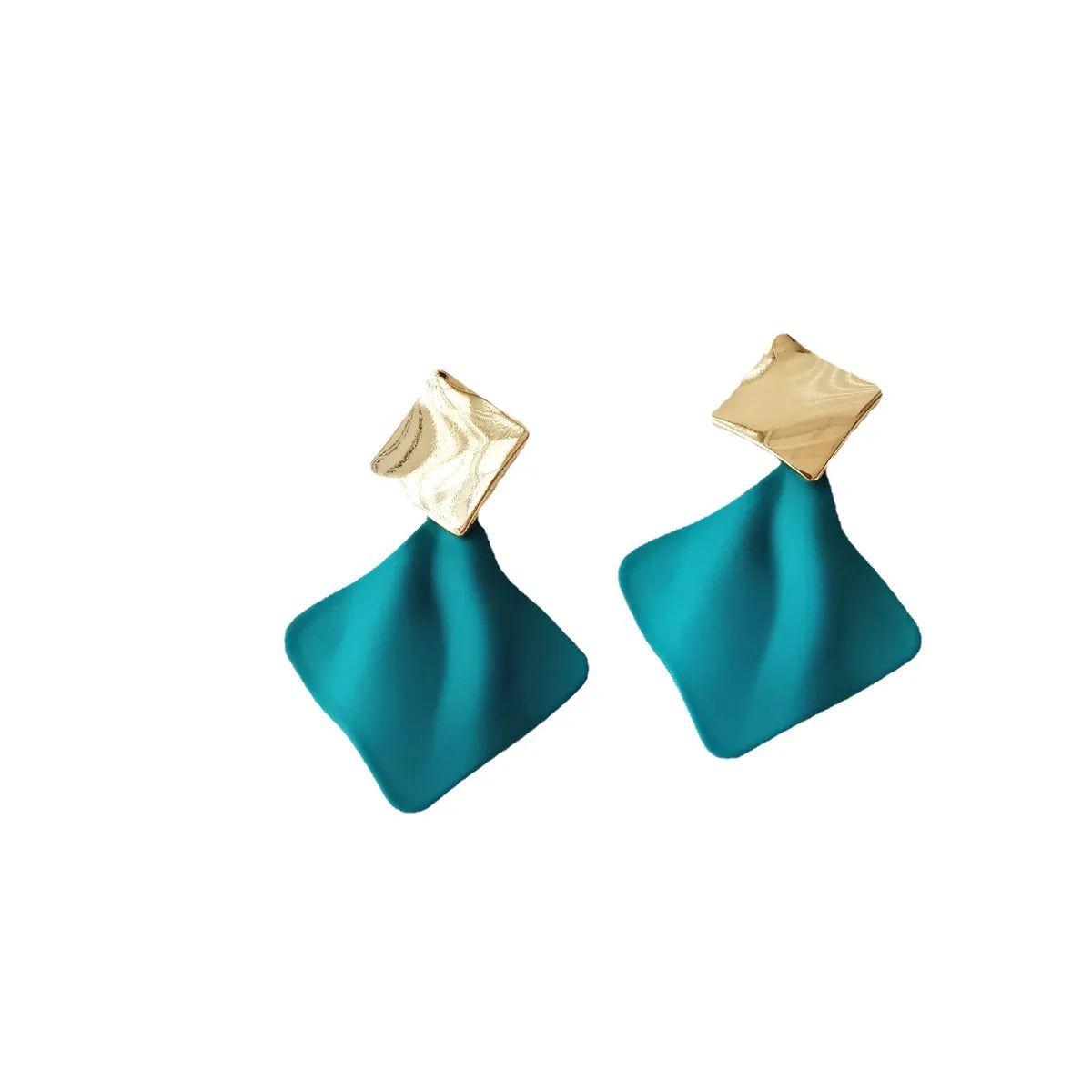 1 Pair Simple Style Square Stoving Varnish Iron Drop Earrings