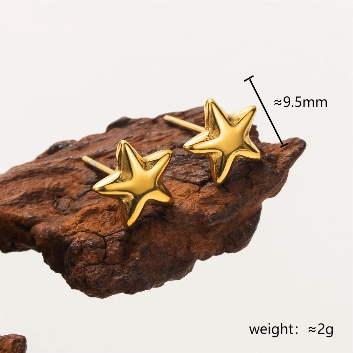 1 Pair Simple Style Star 304 Stainless Steel 18K Gold Plated Ear Studs