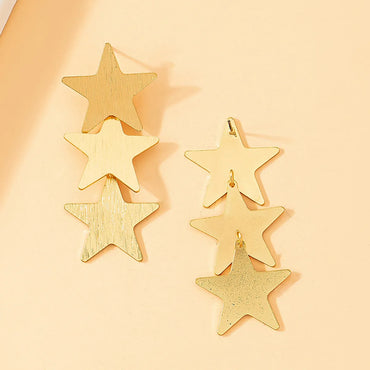 1 Pair Simple Style Star Alloy Drop Earrings