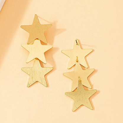 1 Pair Simple Style Star Alloy Drop Earrings