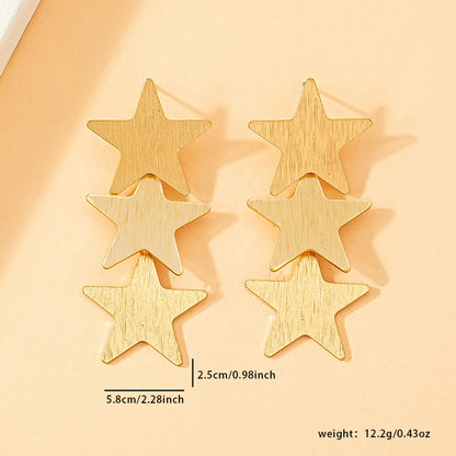 1 Pair Simple Style Star Alloy Drop Earrings