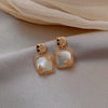 1 Pair Simple Style Star Flower Inlay Alloy Zircon Drop Earrings