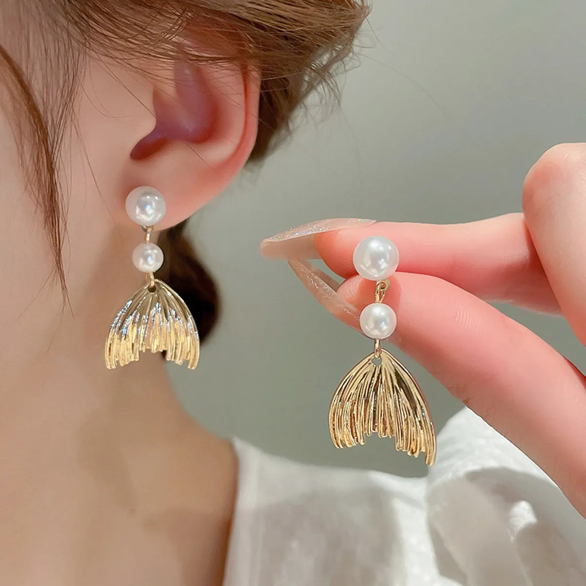 1 Pair Simple Style Star Flower Inlay Alloy Zircon Drop Earrings