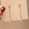 1 Pair Simple Style Star Flower Inlay Alloy Zircon Drop Earrings